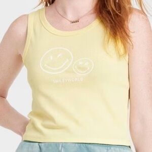 SmileyWorld Yellow Graphic Tank Top – Grayson Threads XL NWT